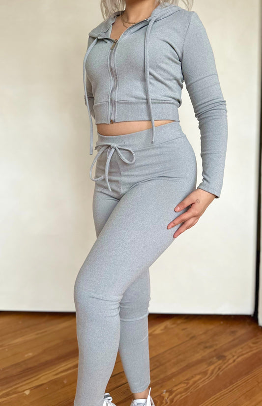 Zip Crop Jacket & Leggings Set